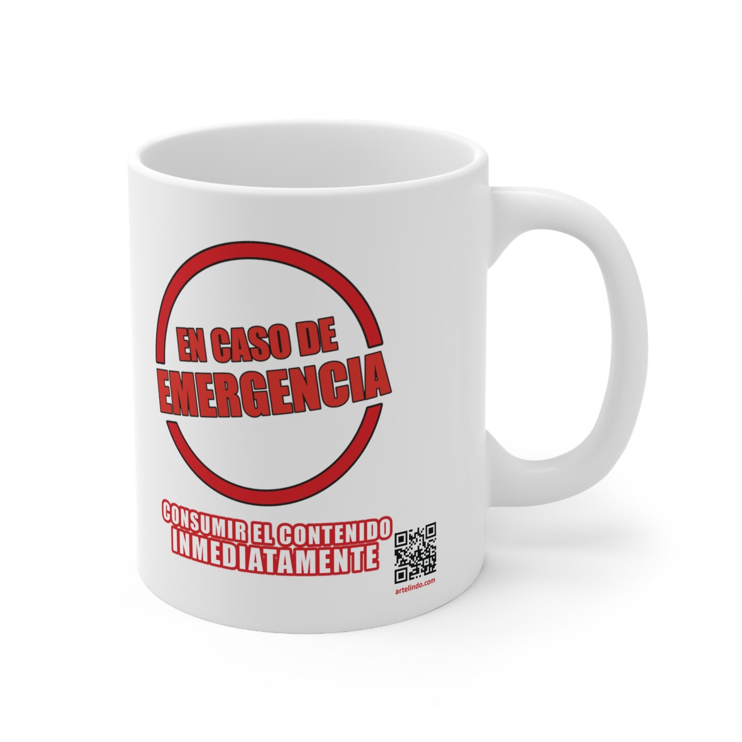 En caso de Emergencia tomar el contenido, funny coffe mug, 11oz (1 Mug)