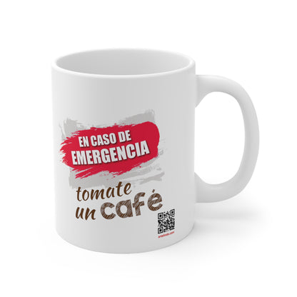 En caso de Emergencia tomate un cafe, funny coffe mug, 11oz (1 Mug)