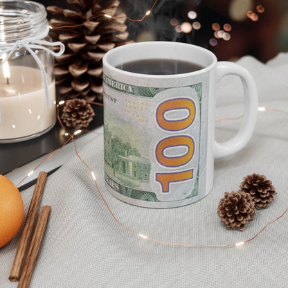 Billete de 100 USD Reverso, coffe mug, 11oz (1 Mug)